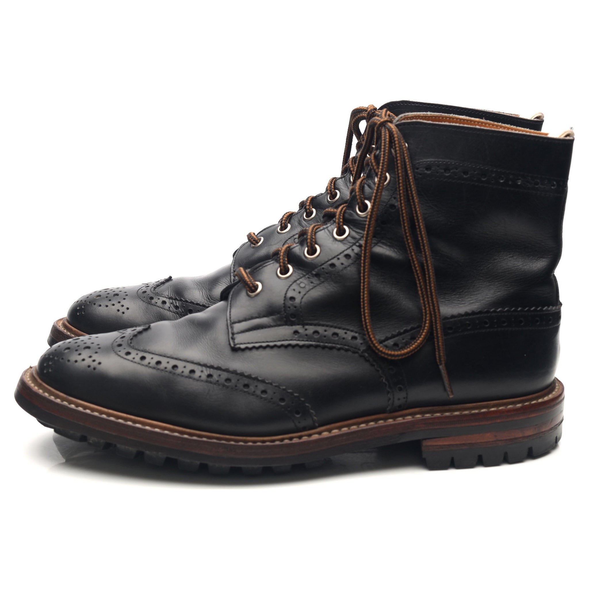 Tricker's Stow boots brogue cuir noir pointure 10 UK