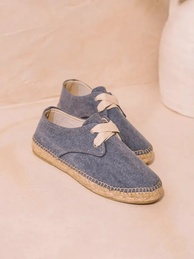 Toni Pons Abril espadrilles lacets coton bleu jean