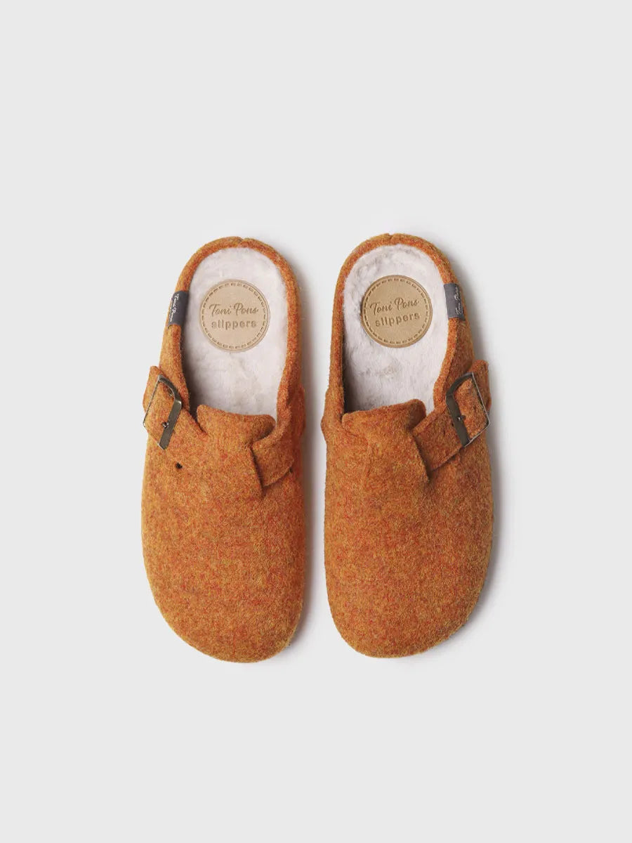 Toni Pons Mima-FP sabot feutre femme boucle orange