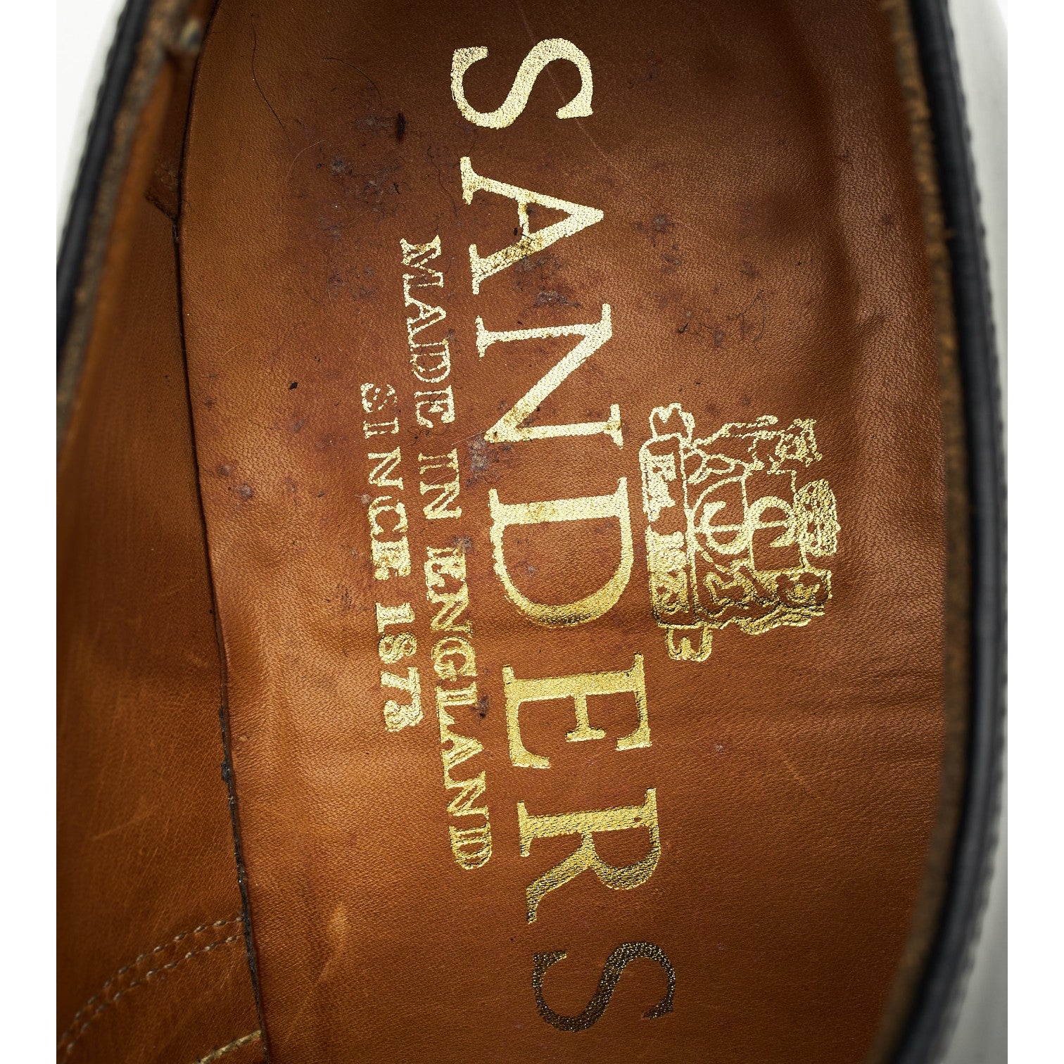Sanders richelieu cuir noir 8,5 UK bout uni