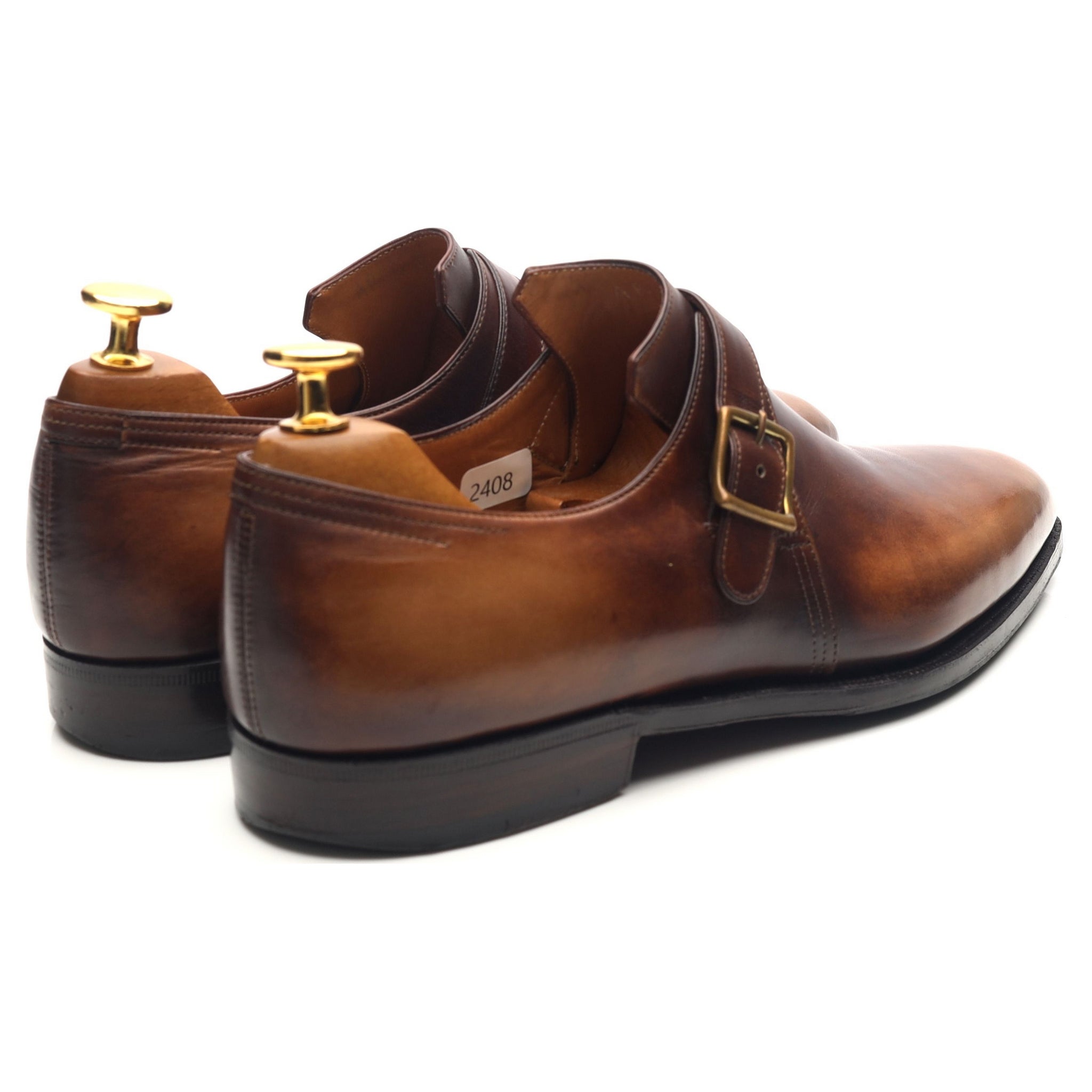 Corthay Arca Buckle derbies monk cuir marron UK 7