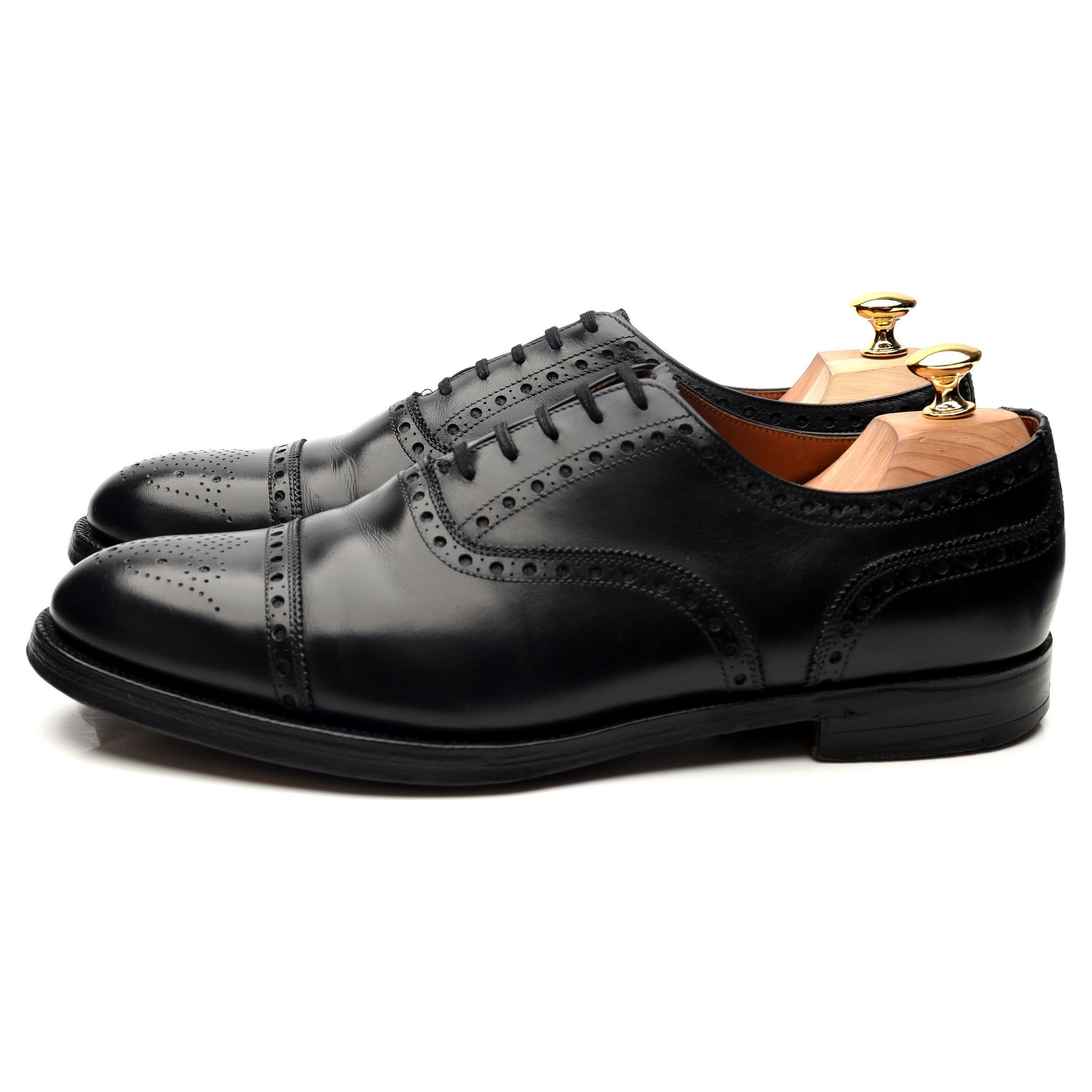 Crockett & Jones oxford semi-brogue cuir noir 46