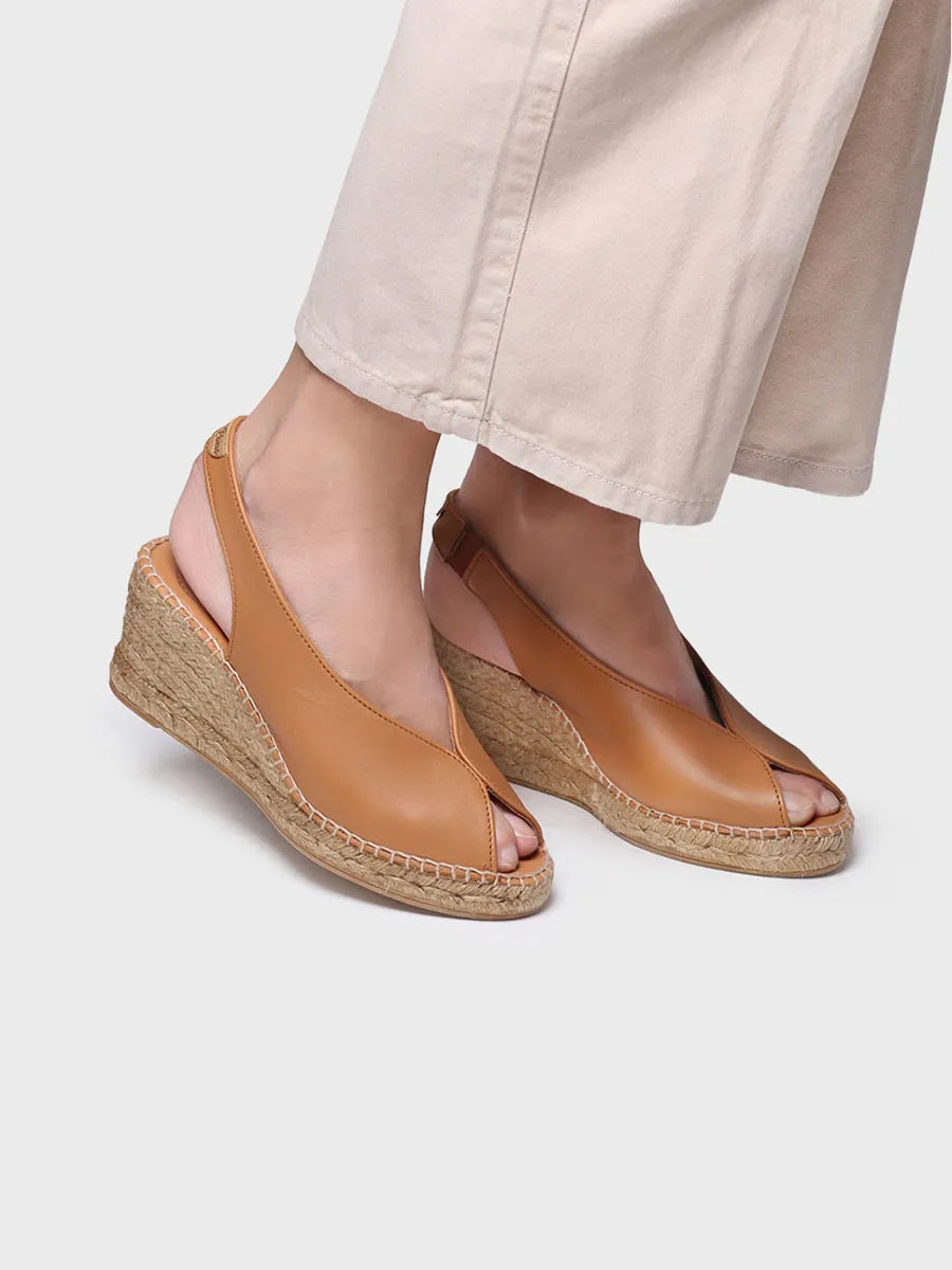 Toni Pons Laila-P espadrilles compensees cuir bout ouvert