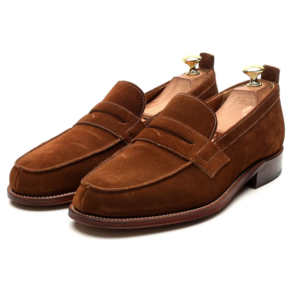 Grenson James mocassins daim marron tabac UK 8