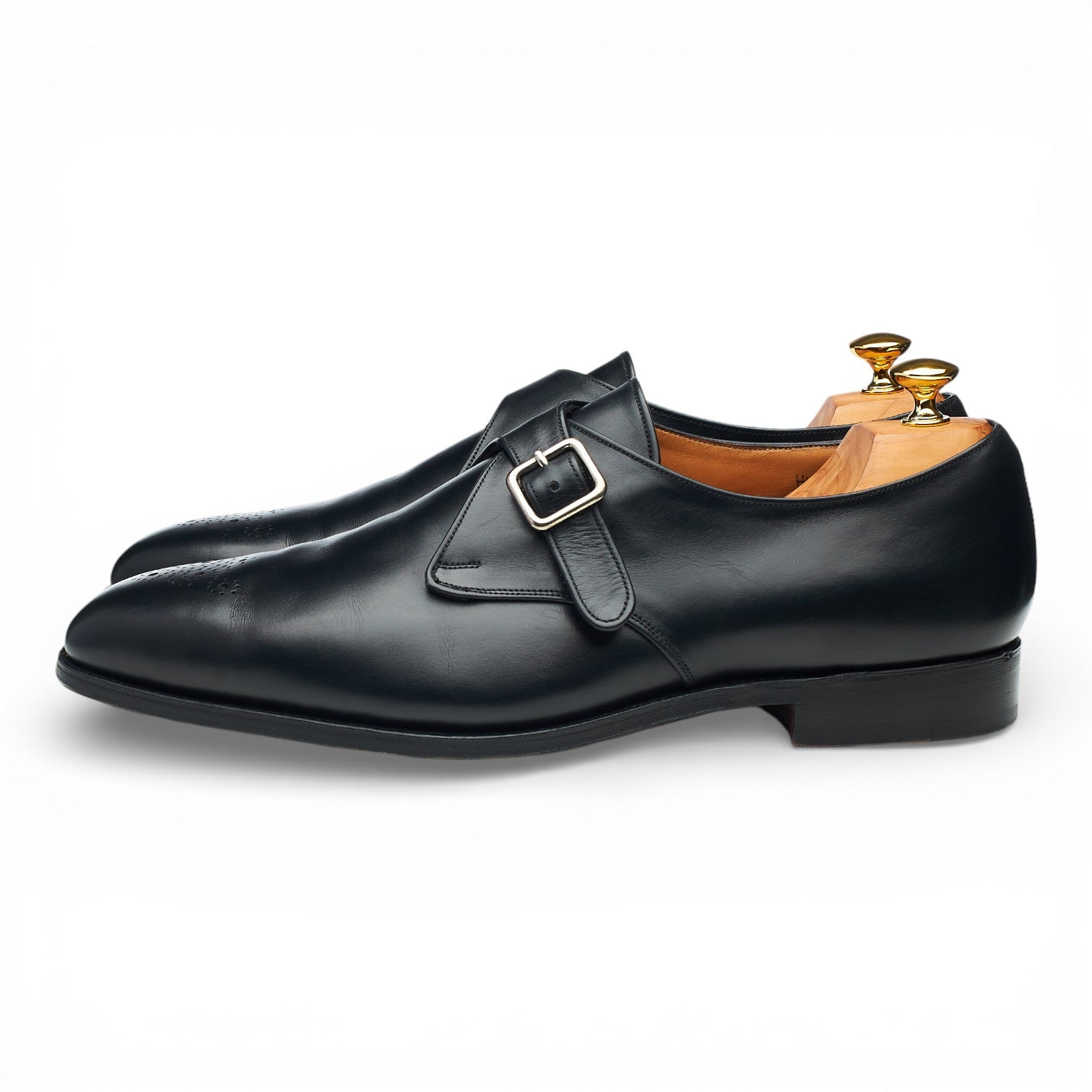 Tricker's Monk cuir noir pointure UK 12