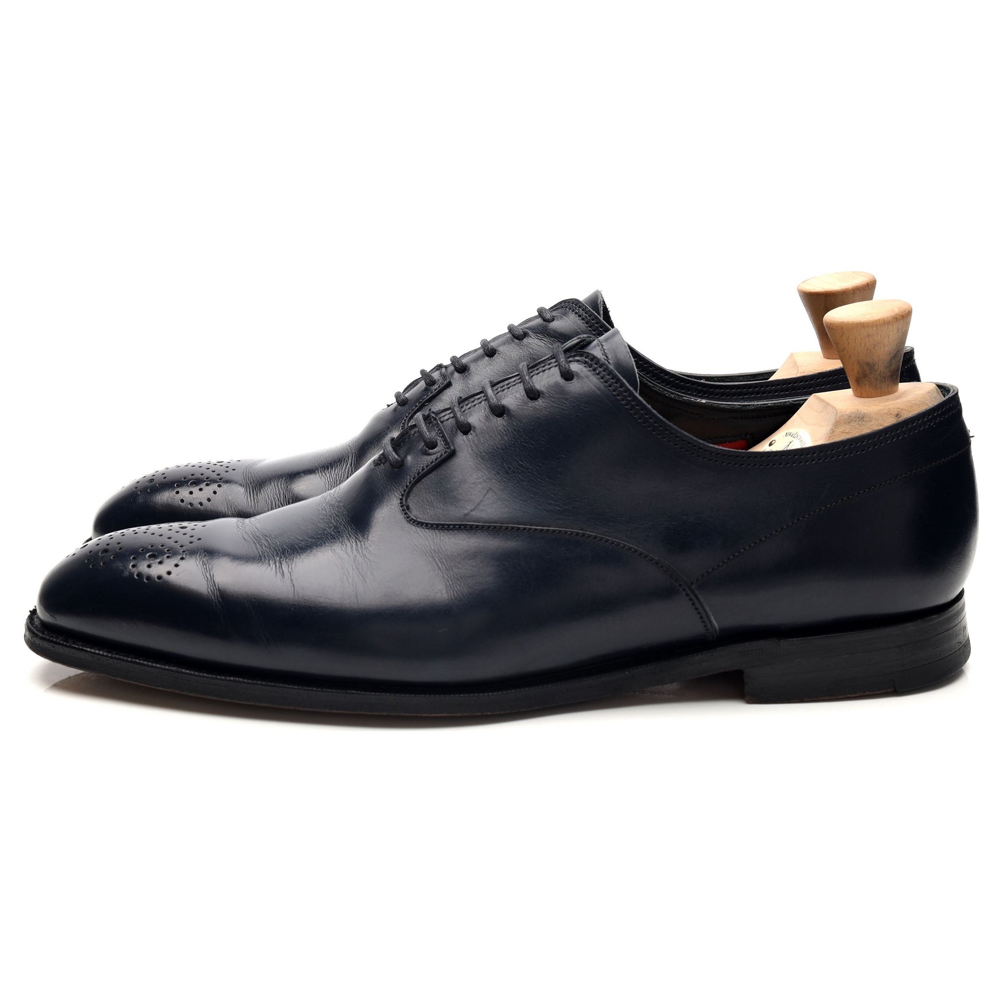 New & Lingwood oxford cuir bleu marine UK 10