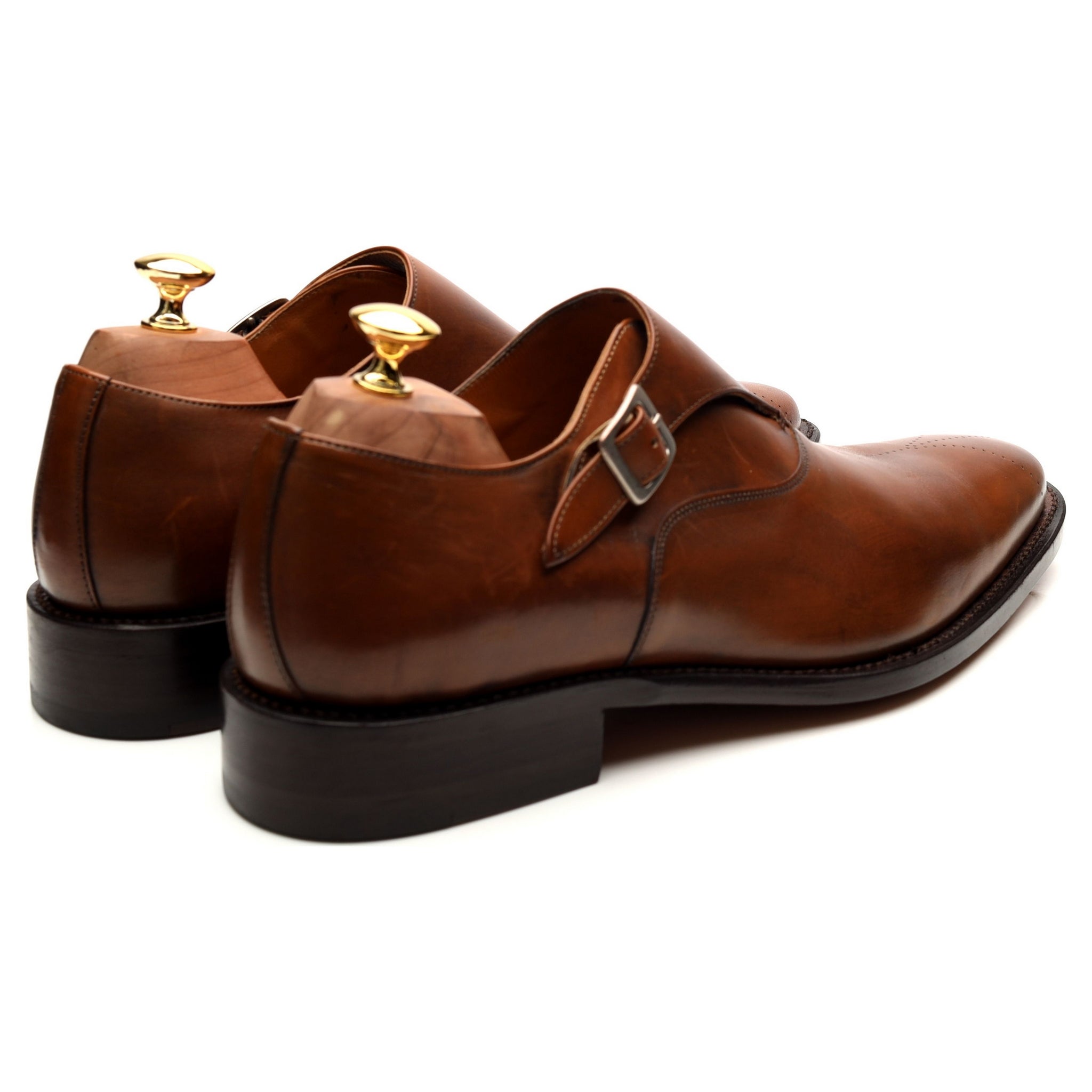 Ozwald Boateng monk strap cuir marron pointure UK 9.5