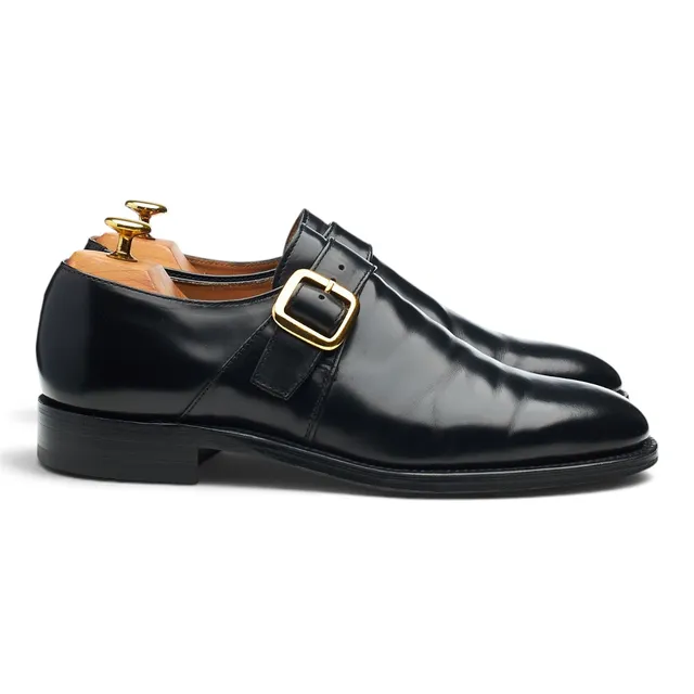 Loake Paisley chaussures monk cuir noir boucle UK 8