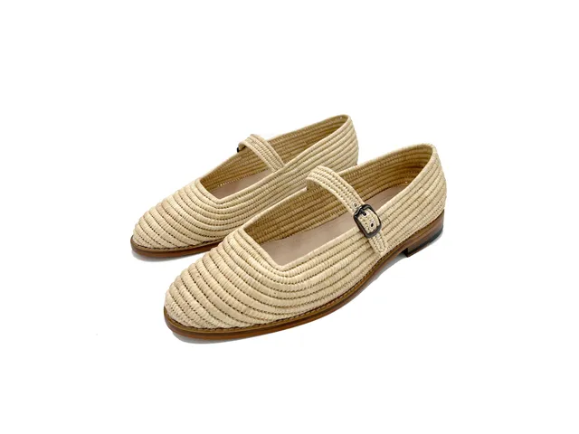 Contre-Allée La Vilette mary-jane homme raphia naturel