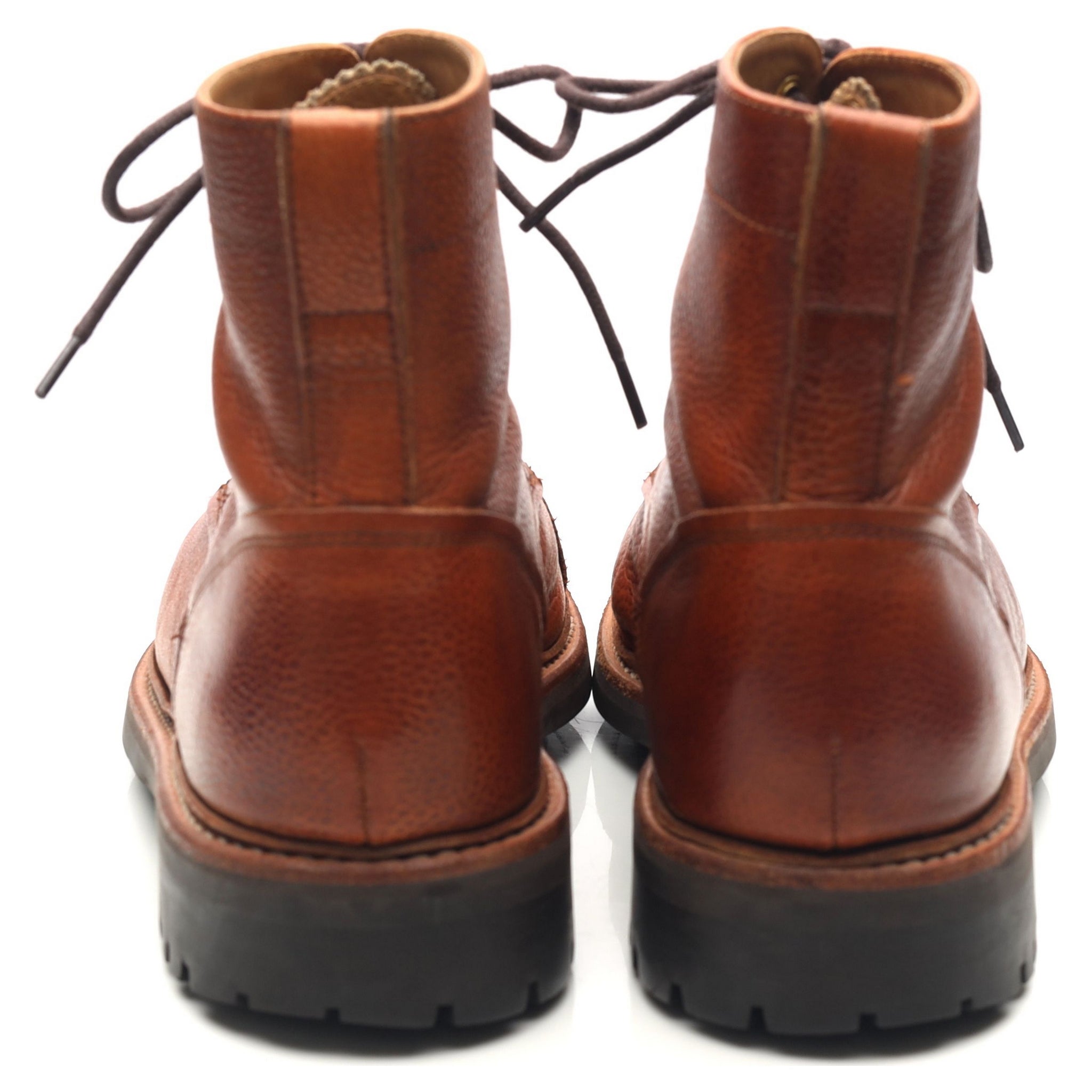 Grenson Joseph boots derby cuir grainé marron UK 8
