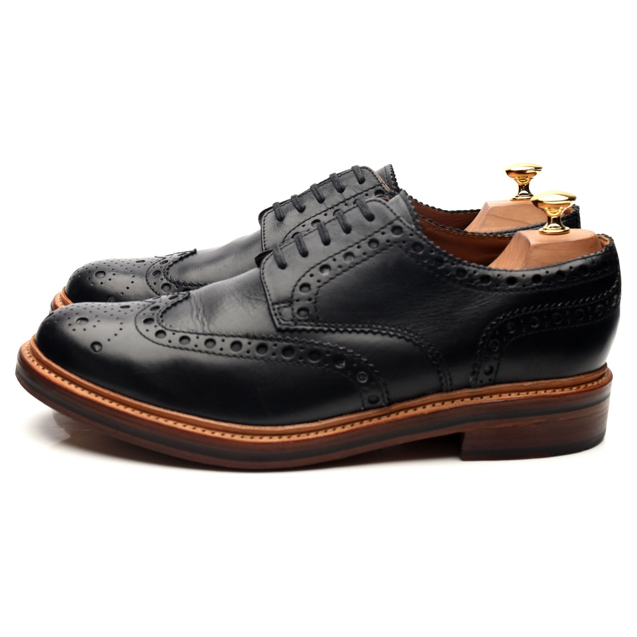 Grenson Archie derbies brogues cuir noir UK 10,5