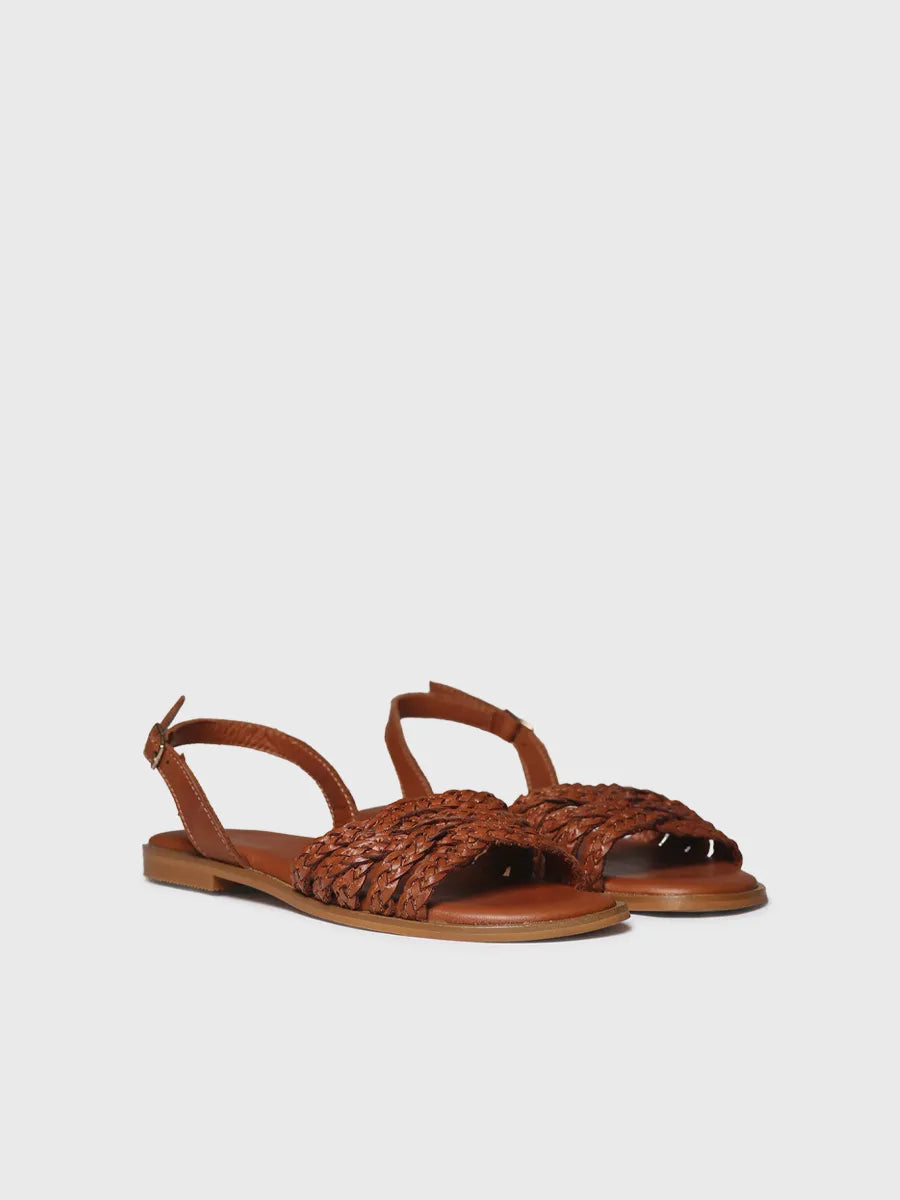 Toni Pons Berna sandale plate femme cuir tressé