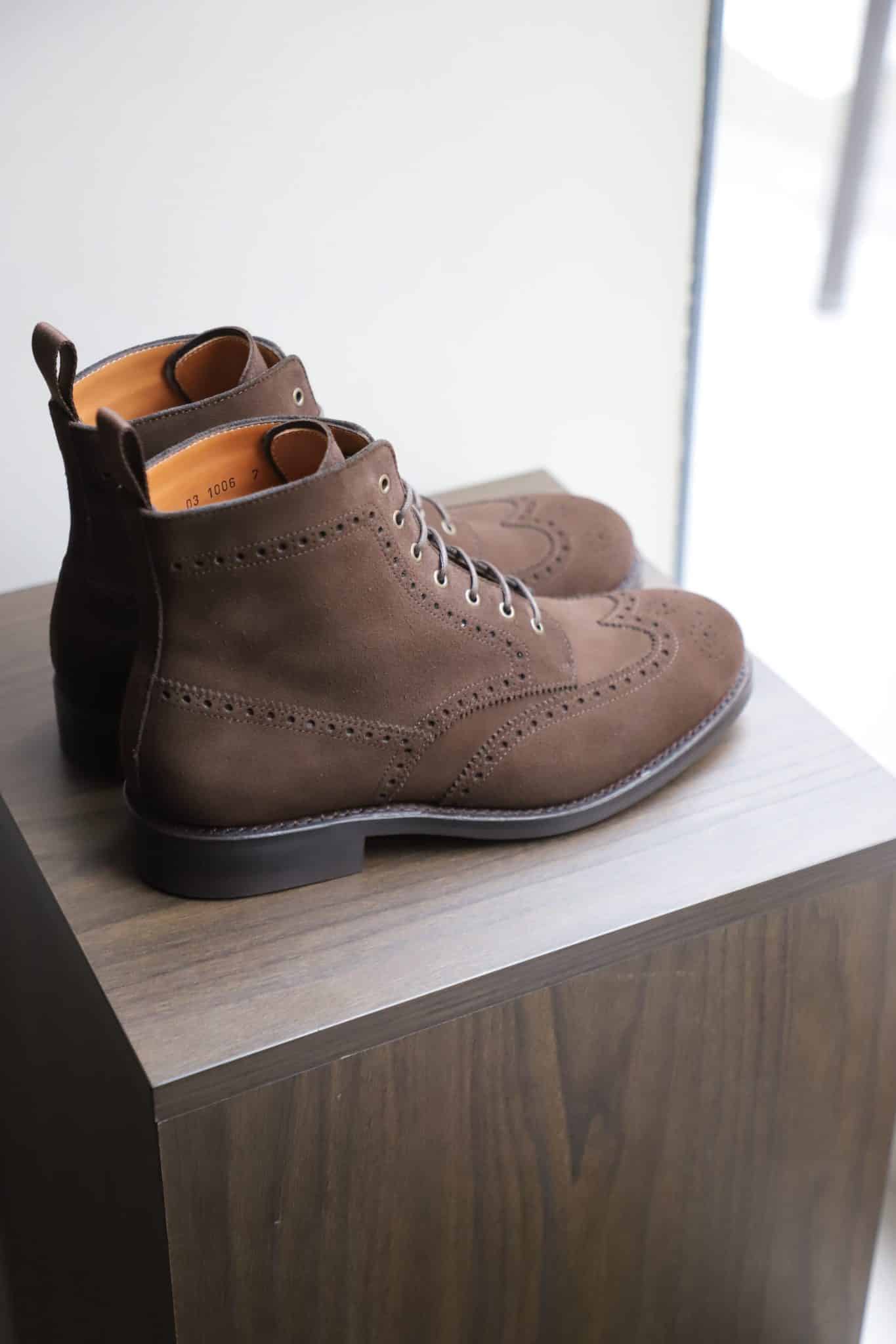 Malfroid Brogue-Master boots cuir daim chocolat