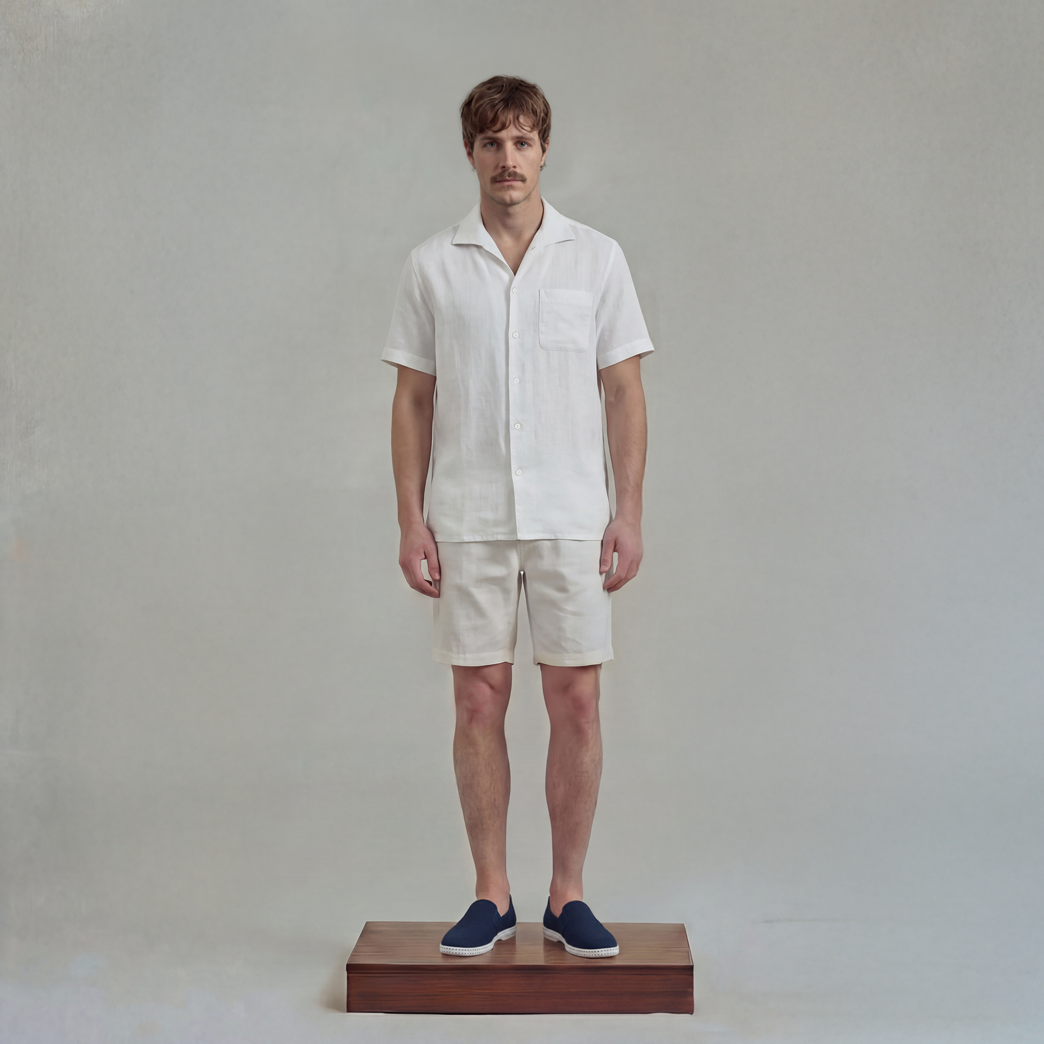 Rivieras Canaries chemise lin blanc manches courtes