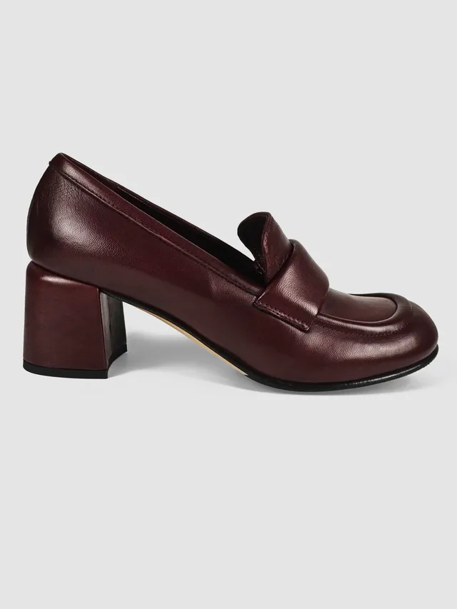 Lorena Paggi mocassins nappa bordeaux cuir