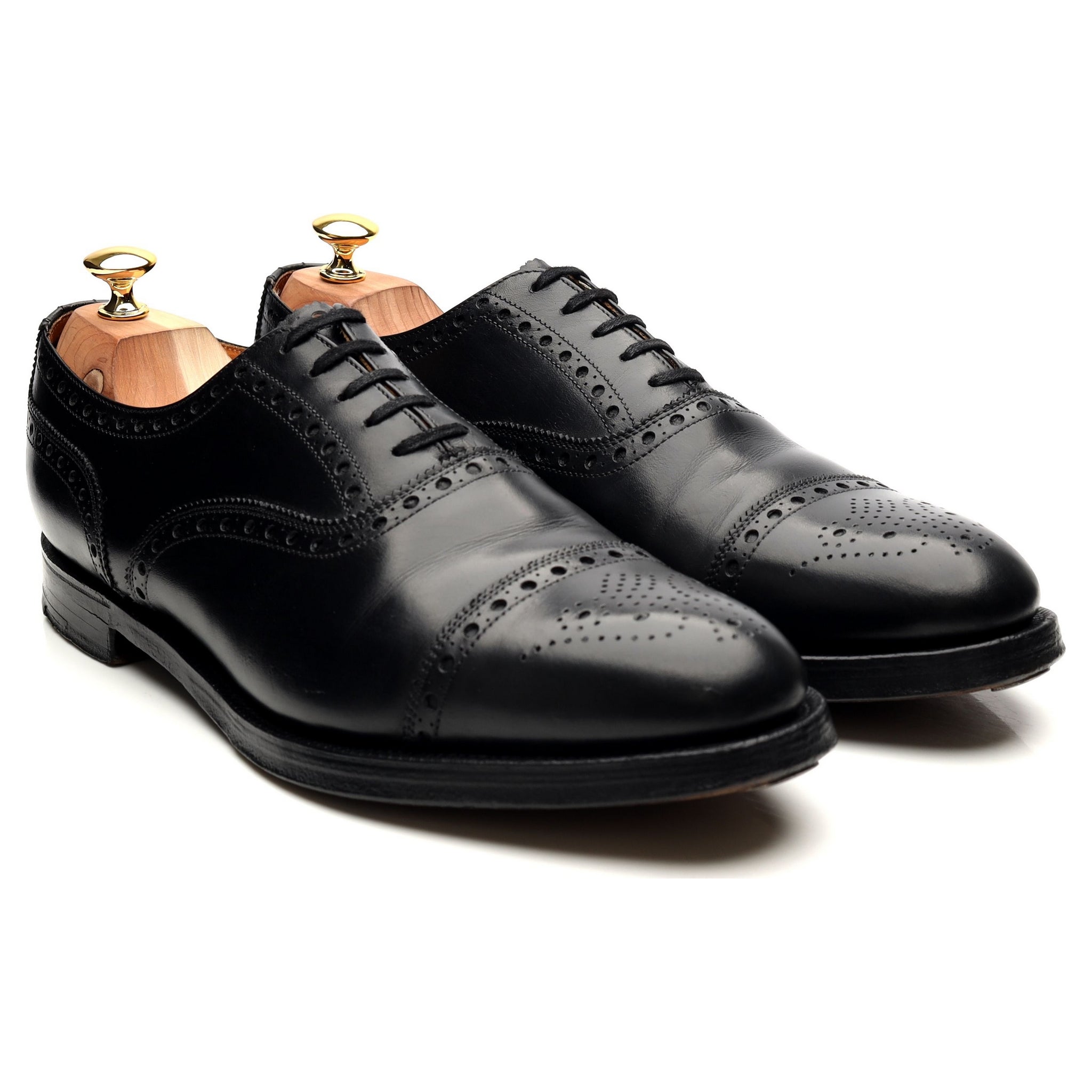 Crockett & Jones oxford semi-brogue cuir noir 46