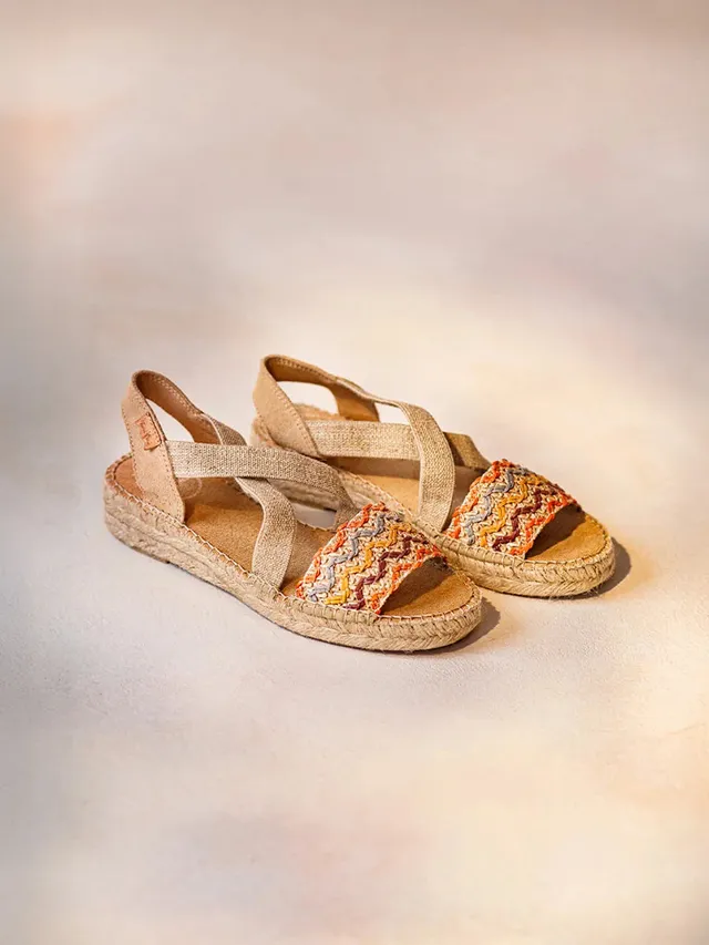 Toni Pons Eider-RS espadrille compensée toile multicolore