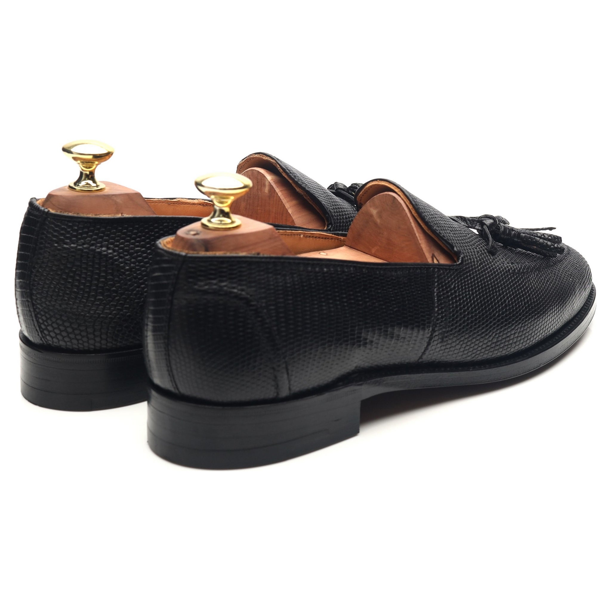 Tricker's mocassin cuir lézard noir UK 7