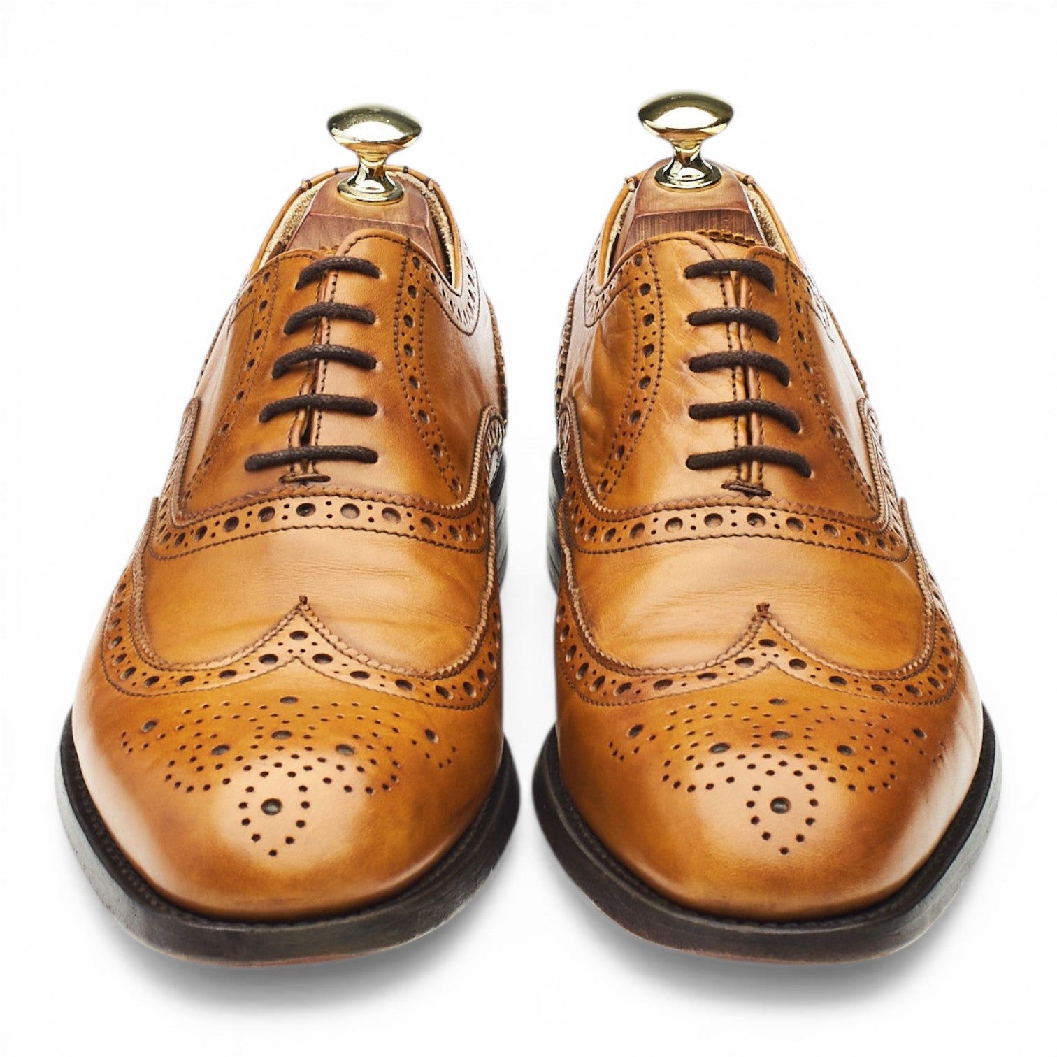 Herring richelieu brogue cuir marron clair UK 7