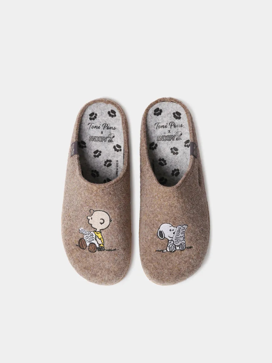 Toni Pons Charlie pantoufles homme feutre Snoopy