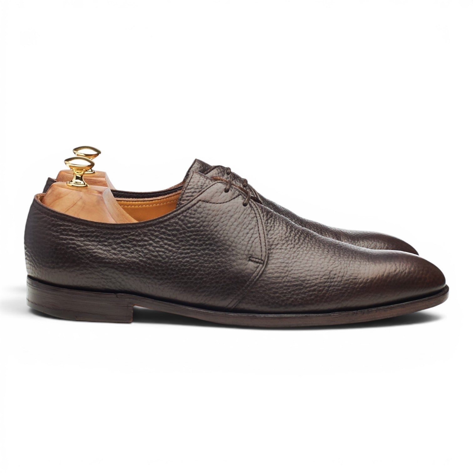 John Lobb Weldon derby cuir grainé marron UK 10