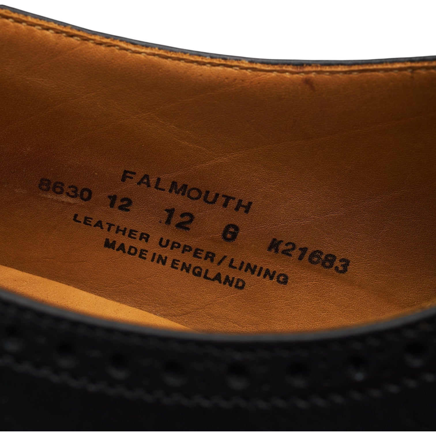 Gordon Scott Falmouth Richelieu Brogue Cuir Noir UK 12