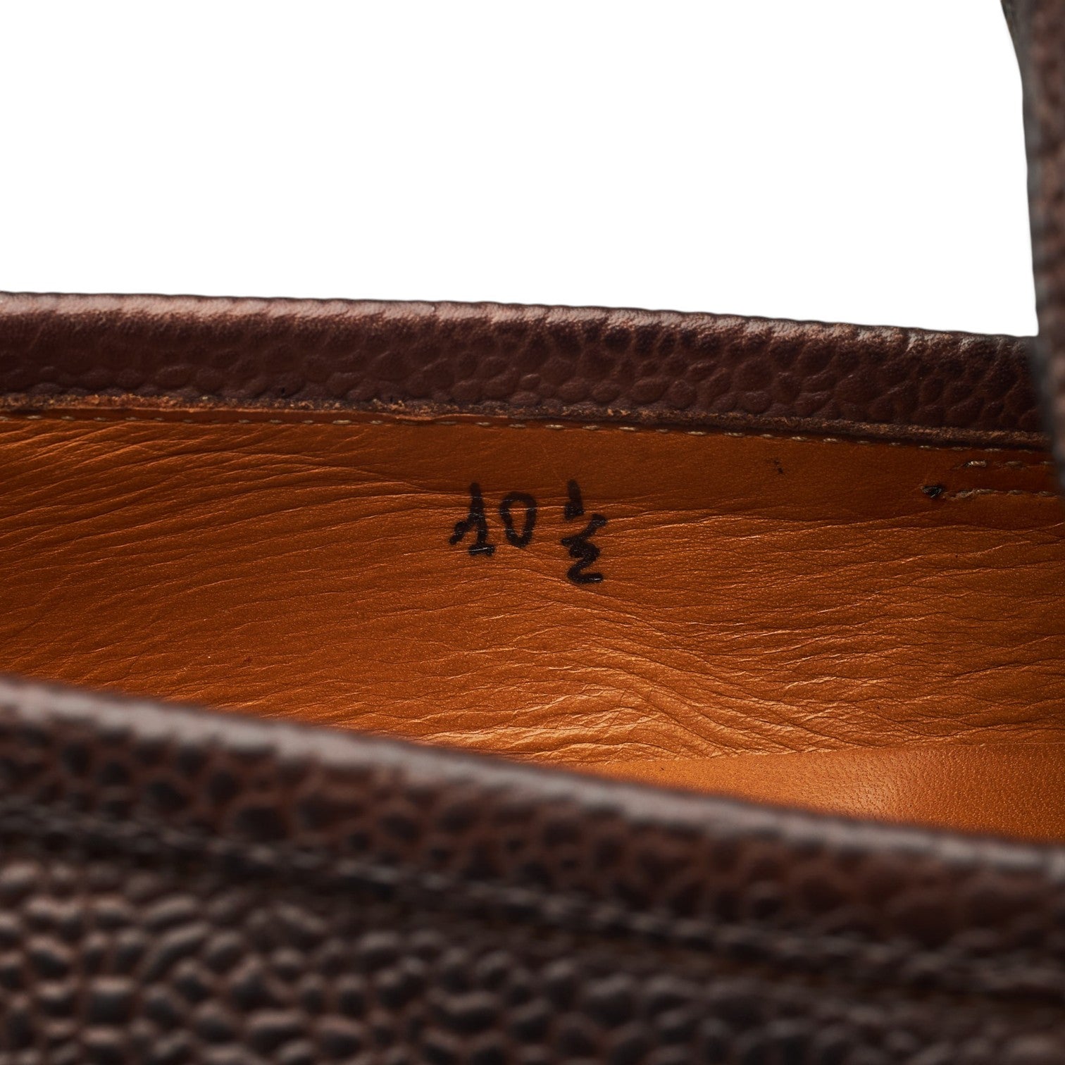 Bontoni Principe mocassins cuir grainé marron pointure UK 10.5