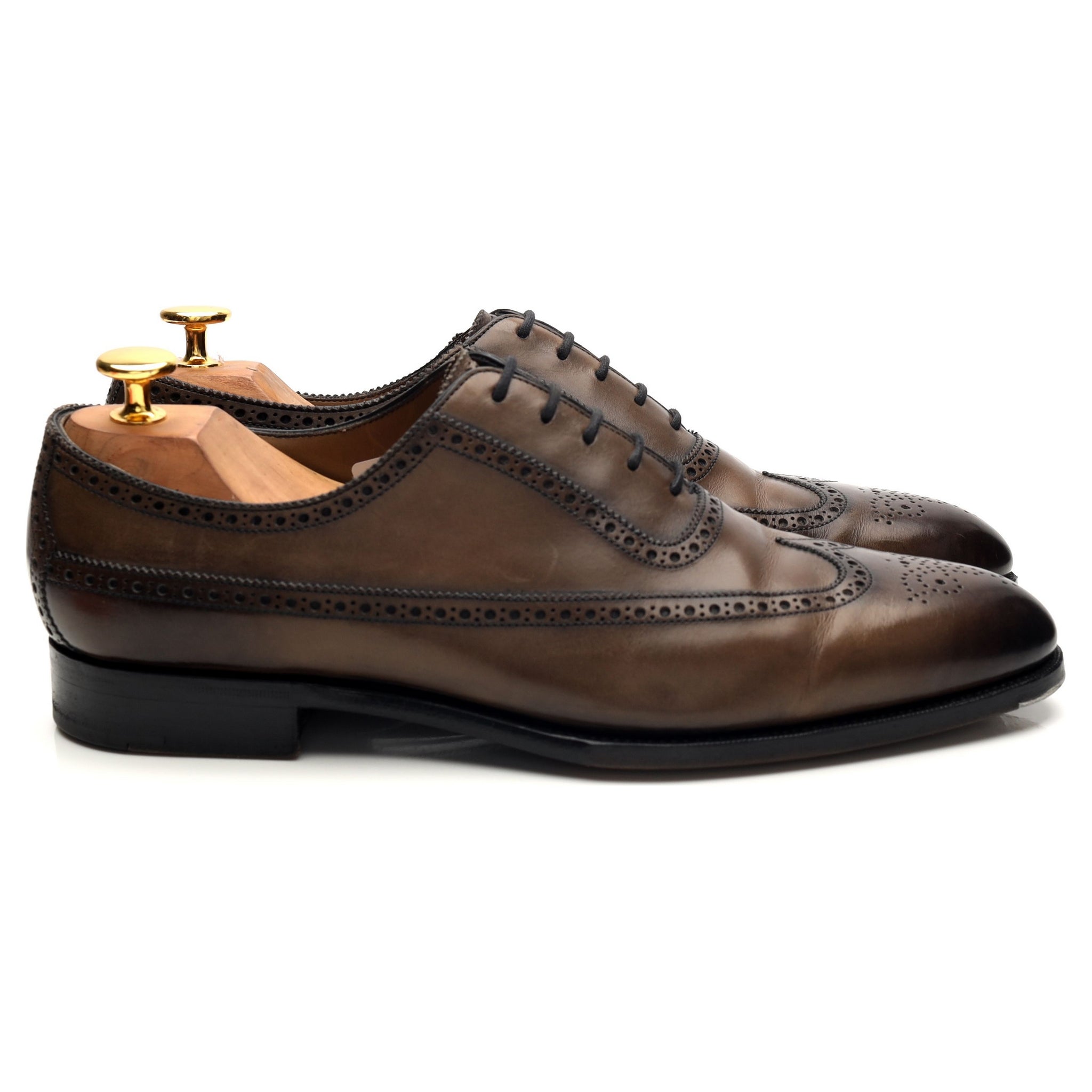 Edward Green Oakdale oxford brogues cuir gris UK 8