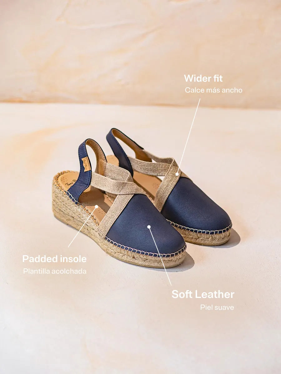Toni Pons Tundra espadrilles cuir compensées pied large