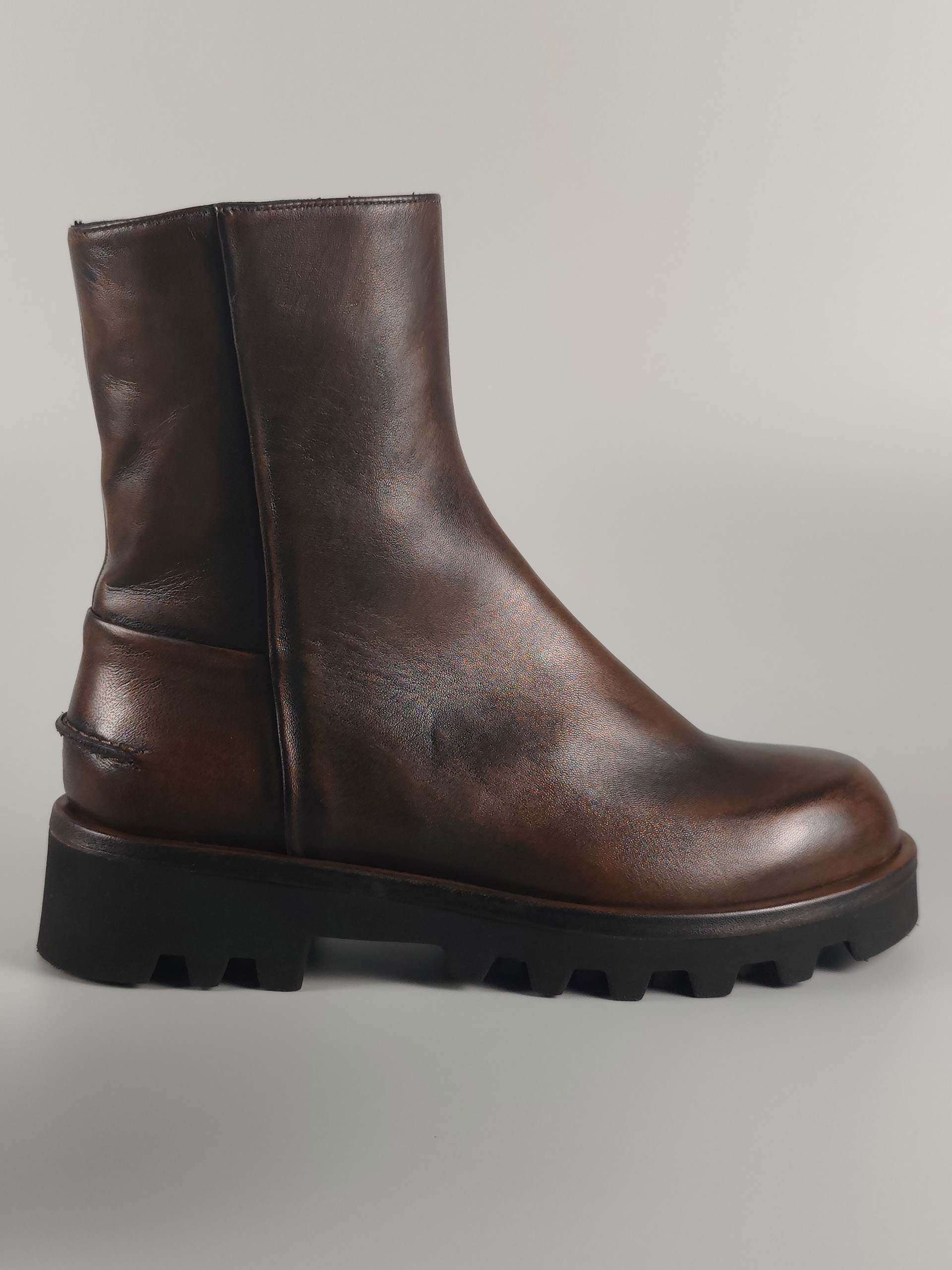 Lorena Paggi Glove Cuir bottine marron