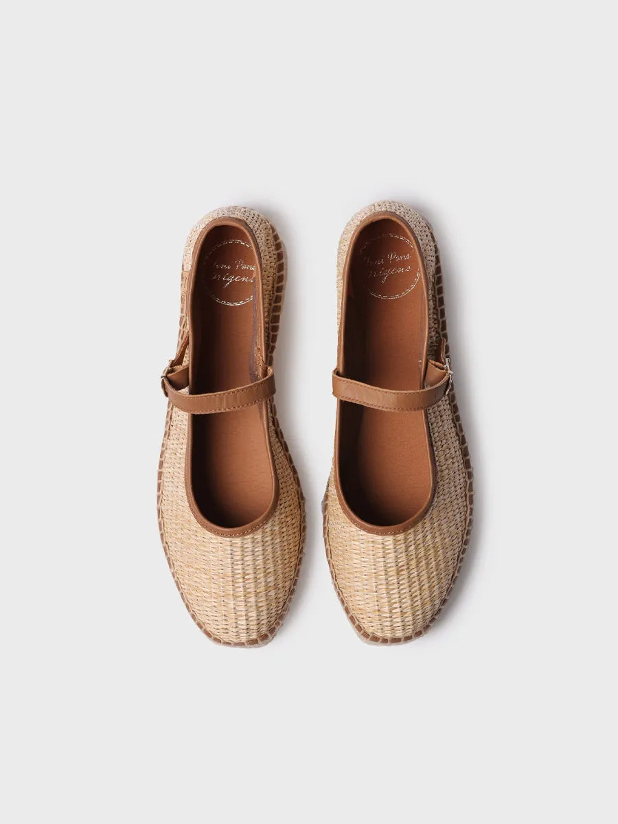 Toni Pons Inca-RP babies femme raphia boucle cuir