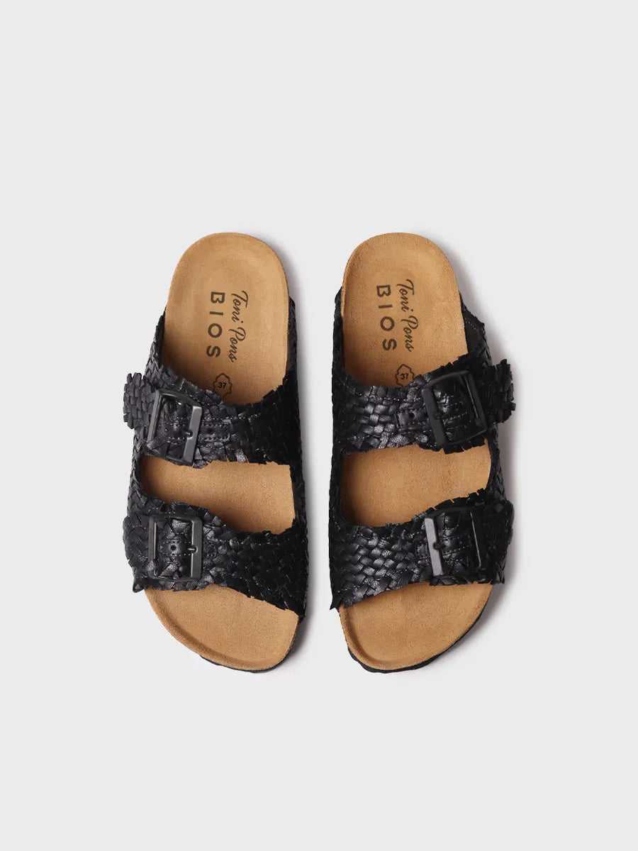 Toni Pons Guam-TE sandale femme cuir tressé noir