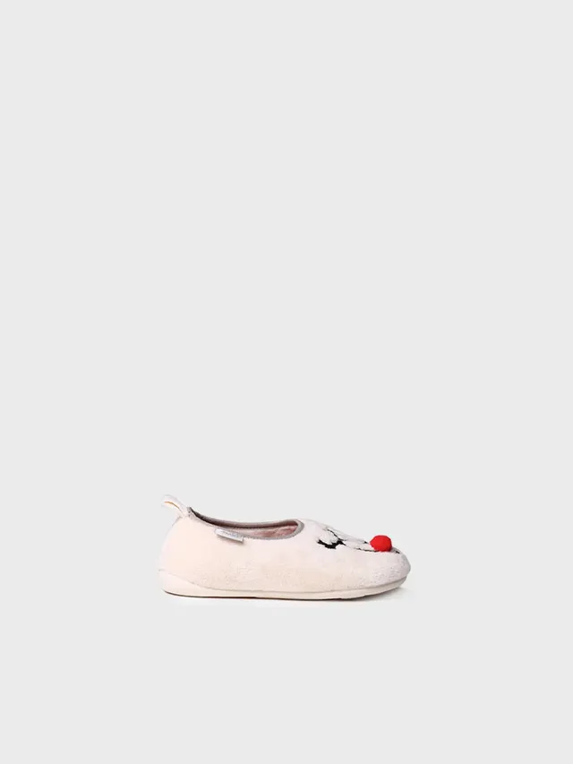 Toni Pons Lux-DR chaussons enfant fourrure crudo