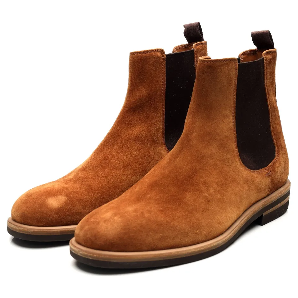 Brunello Cucinelli boots chelsea daim marron UK 8