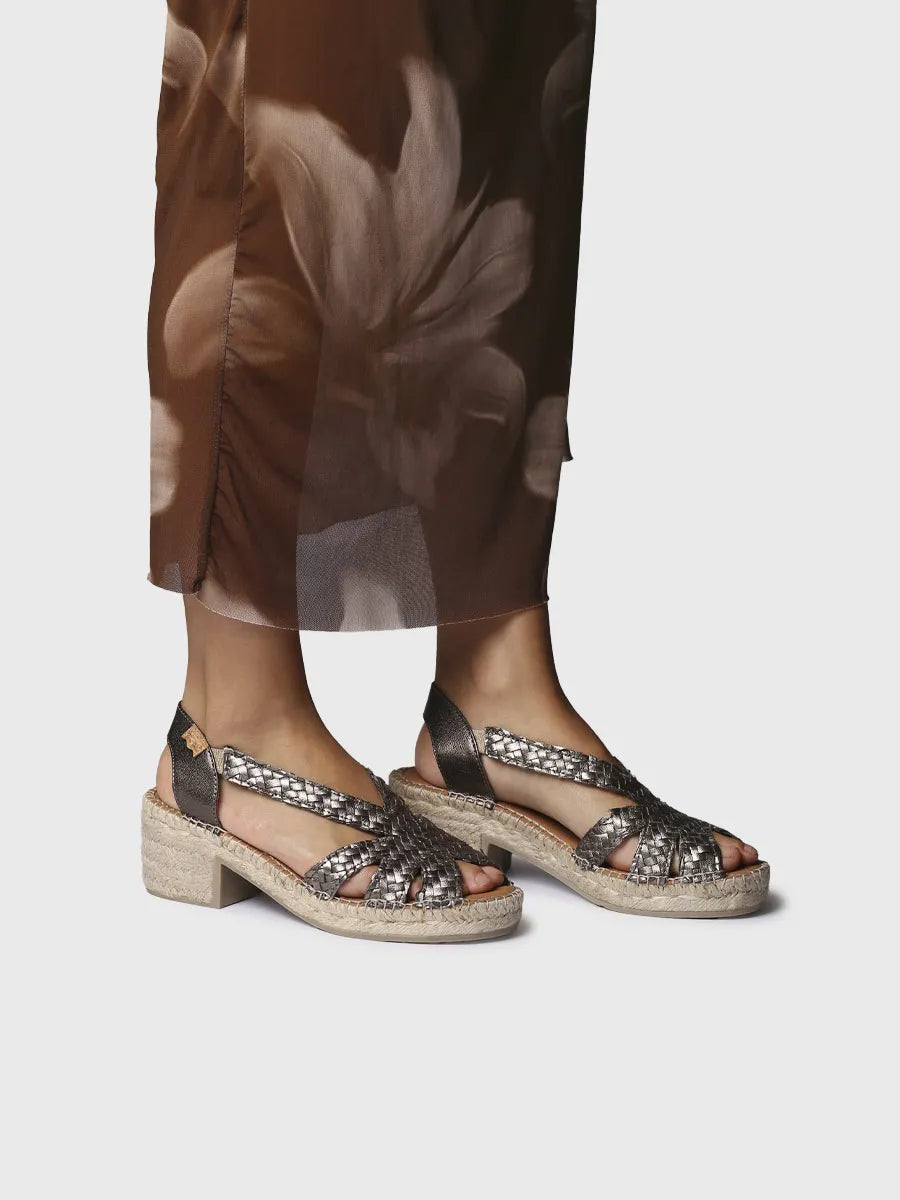 Toni Pons Doris espadrille femme tissu métallisé talon 4 cm