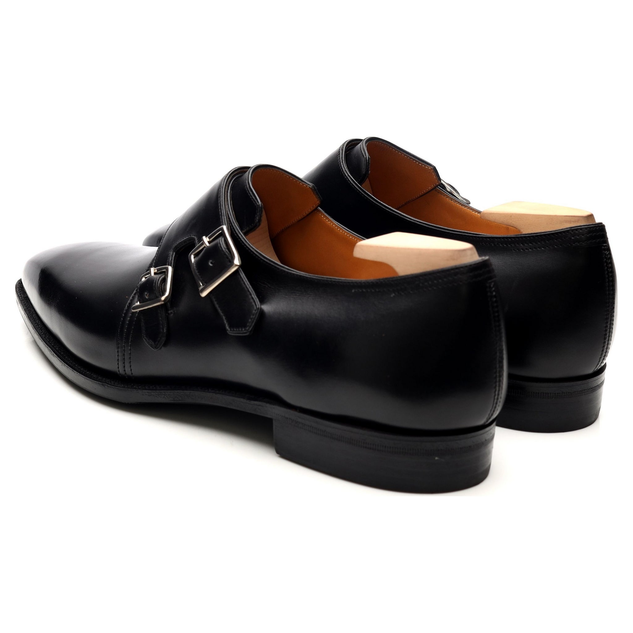 Corthay Twin monk-strap cuir noir UK 9