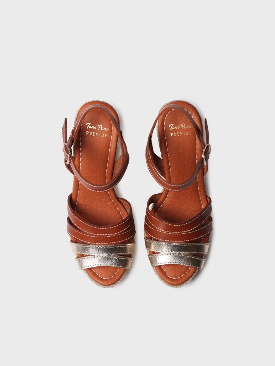 Toni Pons Octavia espadrilles cuir platine compensées 10 cm
