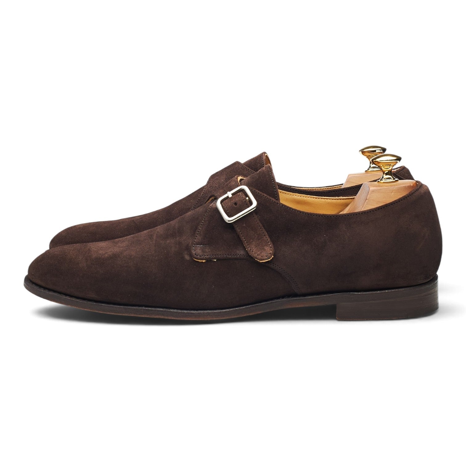 Tricker's Lewiston monks daim marron foncé UK 10 boucle unique