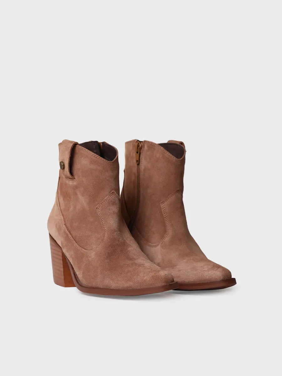 Toni Pons Loretta-SY boots cuir femme café talon 7 cm