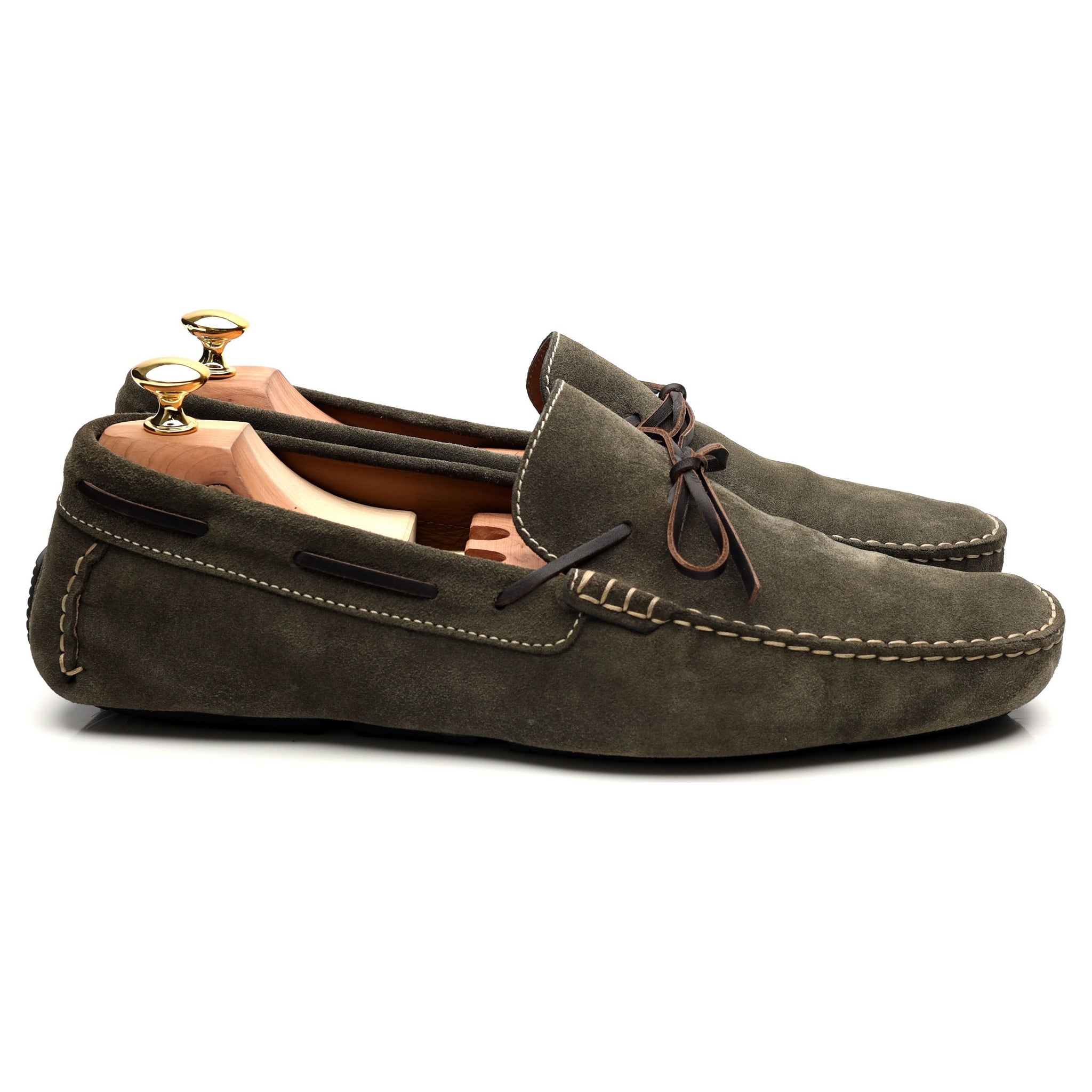 Crockett & Jones Napoli mocassins daim vert UK 11
