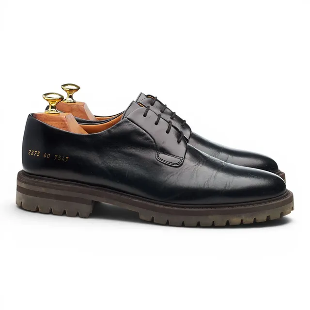 Common Projects derby cuir noir semelle crantée 6 UK