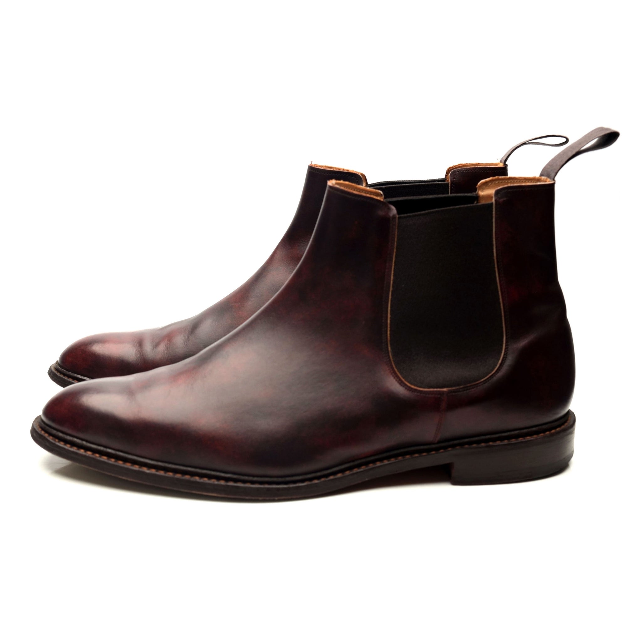 Tricker's Roxbury bottines chelsea cuir bordeaux UK 12