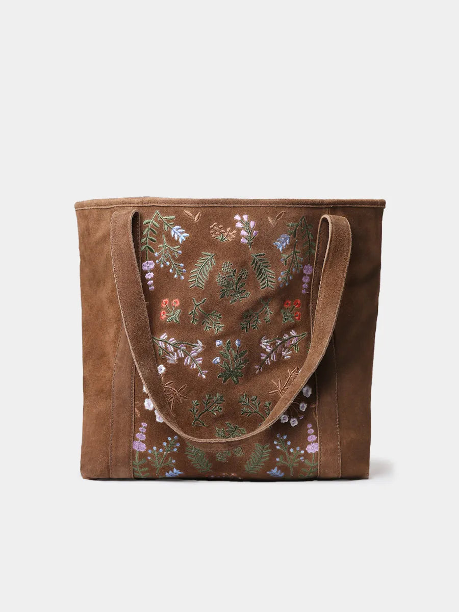 Toni Pons Siurana sac cuir broderie florale