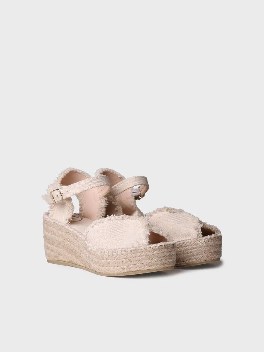 Toni Pons Isaura espadrilles compensées écrues effilochées