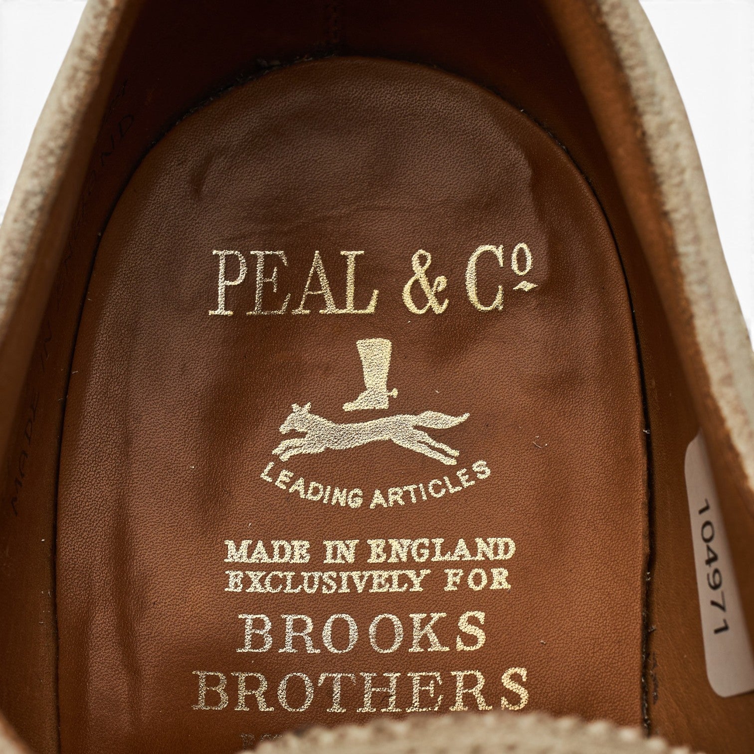 Peal & Co Oxford Brogue chaussures suède blanc UK 6.5