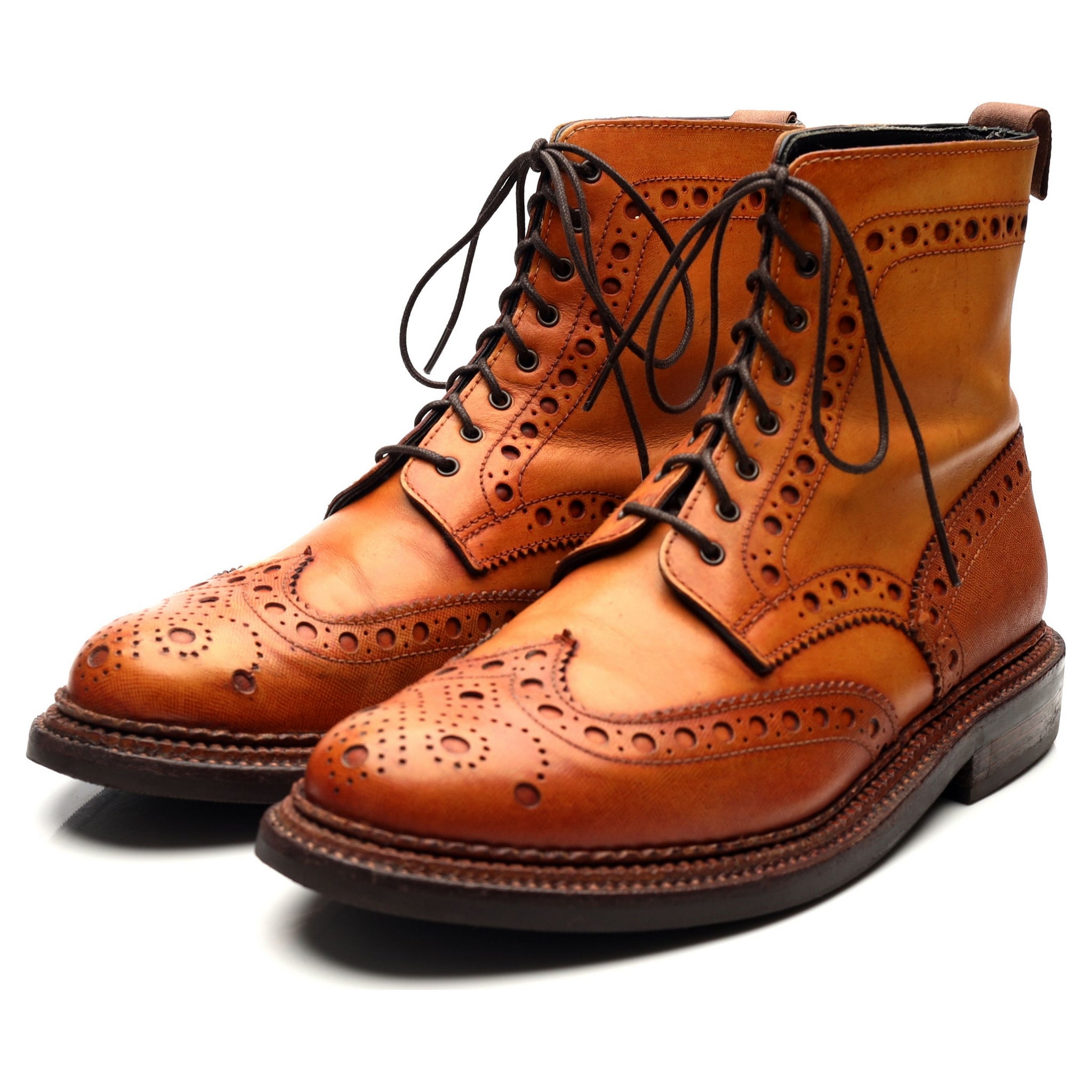 Grenson Fred bottines brogue cuir marron 8 triple cousu