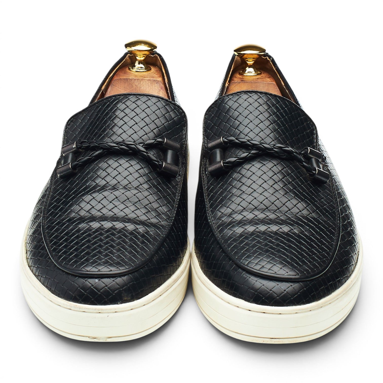 Berluti mocassins cuir tressé noir pointure UK 11