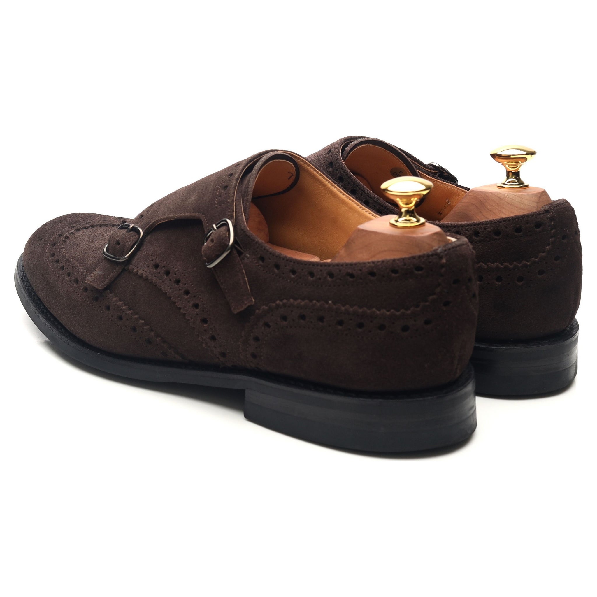 Church's Seaforth double monk strap daim marron UK 9