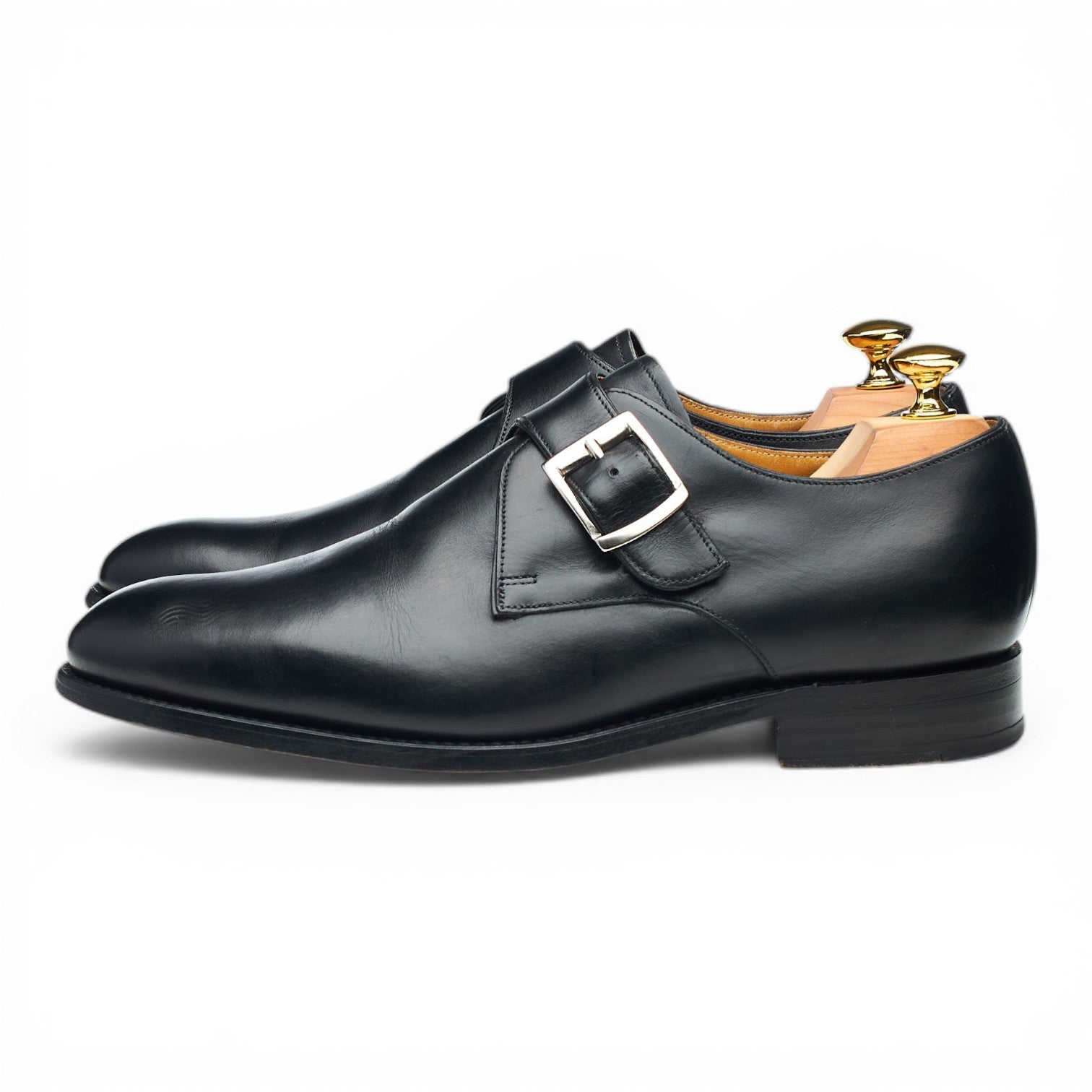 Barker Northcote monk strap cuir noir UK 7 large
