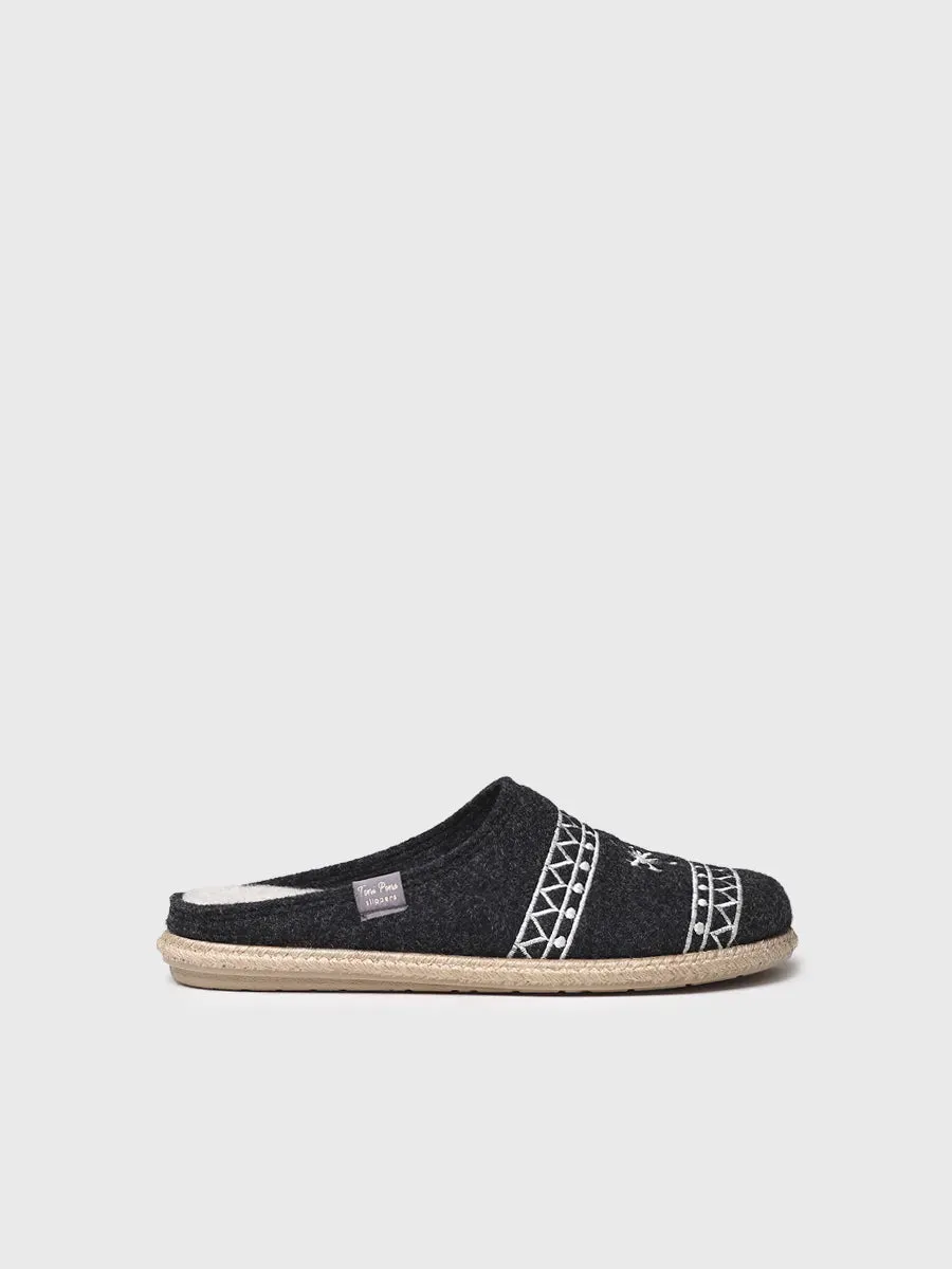 Toni Pons Tobi-EF chaussons homme feutre noir